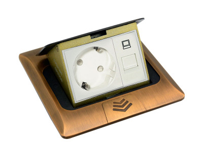 Donel Выдвижной блок 3 мод. античная латунь (с уст. набором), DPB3OB