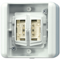 KNX/EIB 2х клавишный выключатель\кнопка, 1 позиционная, для накладного монтажа с BCU, 8472.01LEDW