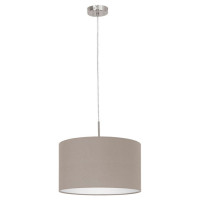 31572 Подвес PASTERI, 1х60W (E27), ?380, никель мат./текстиль, серо-коричневый