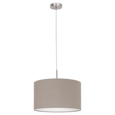 31572 Подвес PASTERI, 1х60W (E27), ?380, никель мат./текстиль, серо-коричневый