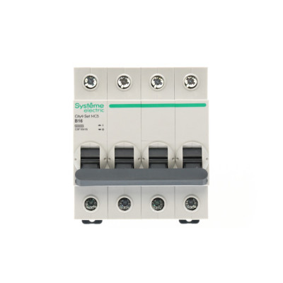 City9 Set Автоматический выключатель (АВ) B 16А 4P 6kA 400В, Systeme Electric, C9F16416