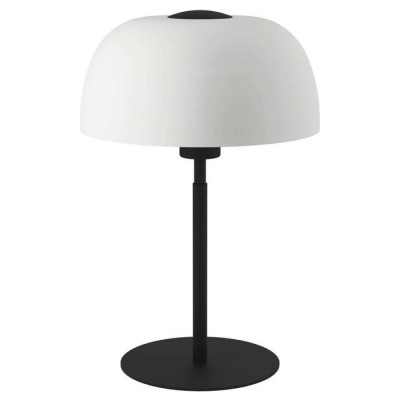 900142  Настольная лампа SOLO 2, 1x40W(E27), сталь, черный, стекло, белый