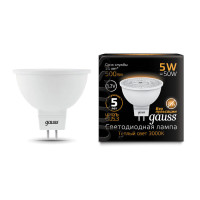 201505105 - Лампа Gauss MR16 12V 5W 500lm 3000K GU5.3 LED 1/10/100, Gauss 201505105 - Лампа Gauss MR16 12V 5W 500lm 3000K GU5.3 LED 1/10/100, Gauss