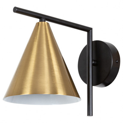 Arte Lamp JACOB, Светильник настенный, цвет арматуры - черный, цвет плафона/декора - полированная медь, 1x40W E27, A7029AP-1BK