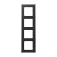 Рамка на 4 поста, стекло черный, Jung Рамка на 4 поста, стекло черный, Jung