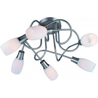 Arte Lamp VOLARE, Люстра, цвет арматуры - МАТОВОЕ СЕРЕБРО, цвет плафона/декора - БЕЛЫЙ, 6х40W E14, A4591PL-6SS