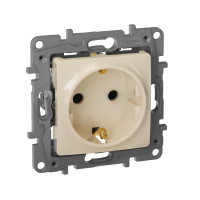 Legrand Розетка с заземлением - Legrand Etika - со шторками 16А 250В винтовые зажимы - слоновая кость, 672322