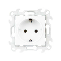 Simon Розетка 2К+З Schuko без штор, бел, 2450434-030