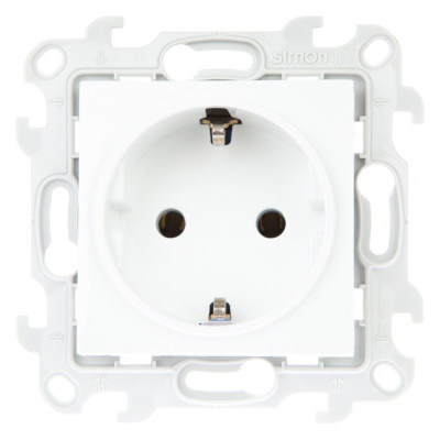 Simon Розетка 2К+З Schuko без штор, бел, 2450434-030