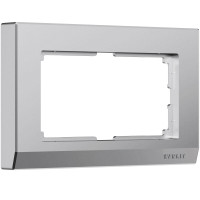 Werkel W0081865/ Рамка для двойной розетки Stark (серебряный матовый), a063458