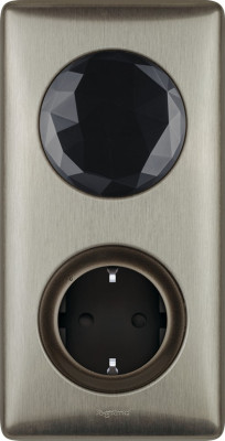 064828 - Celiane with NETATMO. Стартовый пакет.  Шлюз WiFi + умная розетка 2К+З 16А 230В + главный беспроводной выключатель "Я дома/Я вне дома". Цвет Графит