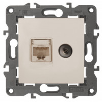 ЭРА 14-3110-02 Elegance Сл.кость Розетка двойная RJ45+TV