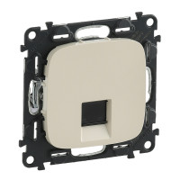 Legrand Valena ALLURE.Информационная розетка одиночная RJ45 Кат.5е UTP.С лицевой панелью.Слоновая кость, 753840