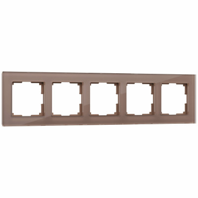 Werkel W0051142/ Рамка на 5 постов Favorit (латте, стекло), a058822