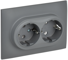 SKANDY Роз. 2-я с з/к без з/ш 16А сб. SK-R08Gr сер. IEK, SK-R21-16-K03-F