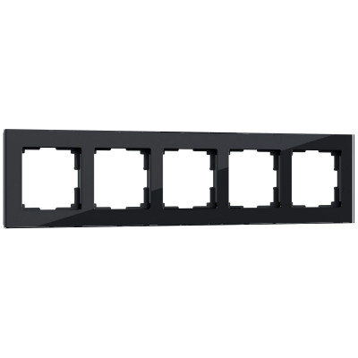Werkel W0051108/ Рамка на 5 постов Favorit (черный,стекло), a051437