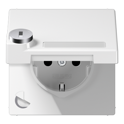 SCHUKO-розетка с крышкой  и замком, LS1520NAKLSLWW