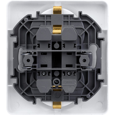 Legrand Розетка двойная с заземлением - Legrand Inspiria - без шторок в сборе 16А 250В винтовые зажимы - белый, 673750
