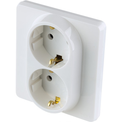 Legrand Розетка двойная с заземлением - Legrand Inspiria - без шторок в сборе 16А 250В винтовые зажимы - белый, 673750