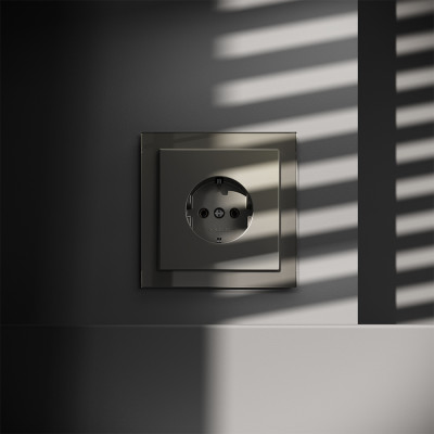 Розетка встраиваемая VOLTUM S70 с заземлением 16А, (шелк), VLS040104