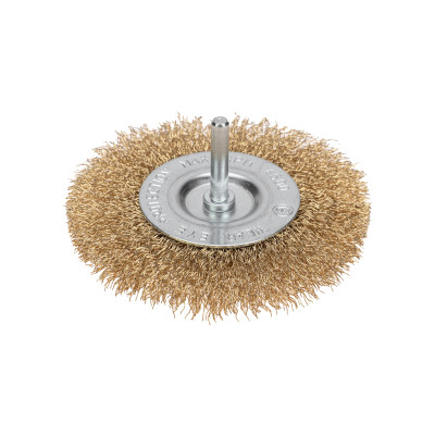 Щетка дисковая для дрели, витая латунированная стальная проволока, 100мм KRANZ, KR-91-1231