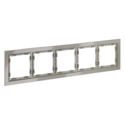 Рамка стеклянная VOLTUM S70 на 5 постов, (шелк, стекло), VLS110504