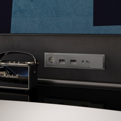 Рамка стеклянная VOLTUM S70 на 5 постов, (шелк, стекло), VLS110504