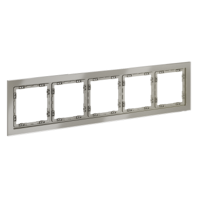 Рамка стеклянная VOLTUM S70 на 5 постов, (шелк, стекло), VLS110504