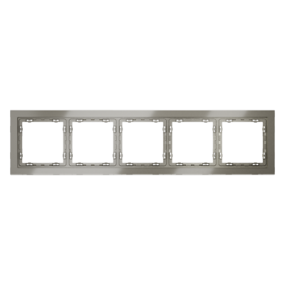 Рамка стеклянная VOLTUM S70 на 5 постов, (шелк, стекло), VLS110504