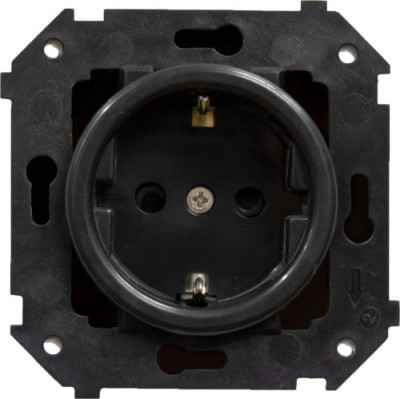 BIRONI Шедель Пластик Черный Розетка с/з (скрытый монтаж), B3-101-23