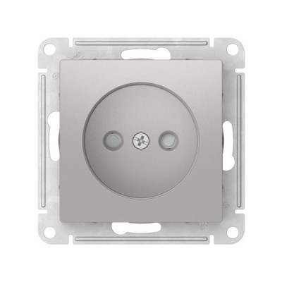 ATN000349S - ATLASDESIGN РОЗЕТКА без заземления со шторками, 16А, мех., быстрозажим. клем., АЛЮМИНИЙ, Systeme Electric