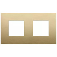 Vimar Накладка CLASSIC на 4 модуля (2+2) расстояние между центрами 71мм латунь зачищенная щеткой, 19643.12.01