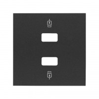 Simon 10001096-238 Накладка для зарядного устройства 2хUSB цвета черный матовый S100