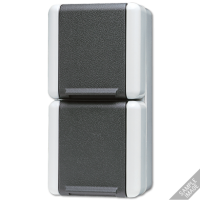 Двойная горизонтальная SCHUKO-розетка 16A 250V~ для накладного монтажа IP44, 8220W