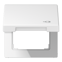 Рамка с подпружиненной крышкой для механизмов 50*50, с символом "Вилка", LS990BFKLSOCWW Рамка с подпружиненной крышкой для механизмов 50*50, с символом "Вилка", LS990BFKLSOCWW