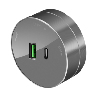 Розетка 2хUSB (тип А+С) 18Вт, 5В/3А Графит Розетка 2хUSB (тип А+С) 18Вт, 5В/3А Графит