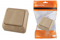 Выключатель 1-кл. открытой установки IP20 10А, сосна "Ладога" TDM Electric, SQ1801-0043 Выключатель 1-кл. открытой установки IP20 10А, сосна "Ладога" TDM Electric, SQ1801-0043