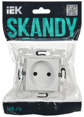SKANDY Роз. без з/к с з/ш 10А SK-R01W арк. бел. IEK, SK-R13-10-K01