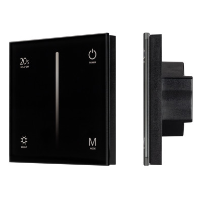 Панель SMART-P6-DIM-G-IN Black (12-24V, 4x3A, Sens, 2.4G) (Arlight, IP20 Пластик, 5 лет), 034780
