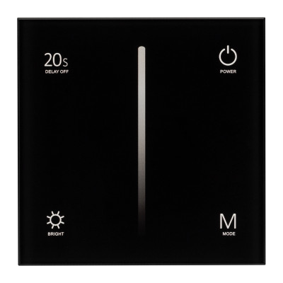 Панель SMART-P6-DIM-G-IN Black (12-24V, 4x3A, Sens, 2.4G) (Arlight, IP20 Пластик, 5 лет), 034780