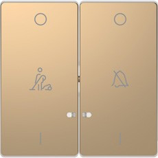 D-Life Клавиша 2-ная, с линзой LED и символом: звонок/горничная, шампань