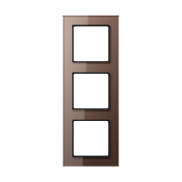 Рамка для вертикальной и горизонтальной установки, 3 поста; стекло; мокко; A CREATION, AC583GLMO