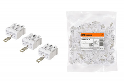 Клемма пружинная соединительная КСПнз3-L+N+PE, 16 A, с монтажной ножкой и заземлением под винт TDM Electric, SQ0510-0110