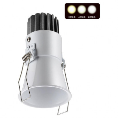 Novotech 358906 SPOT NT22 228 белый Встраиваемый светодиодный светильник с переключателем цветовой температуры IP20 LED 3000К\4000К\6000К 7W 220V LANG
