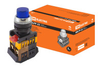 Кнопка ABLFP-22 синий d22мм неон/230В 1з+1р TDM Electric, SQ0704-0007