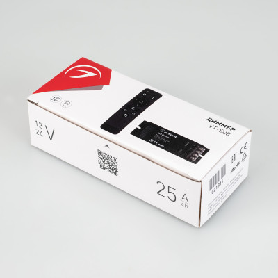 Диммер VT-S08-1x25A (12-24V, ПДУ Стик 12кн, RF) (Arlight, IP20 Металл, 3 года), 021316
