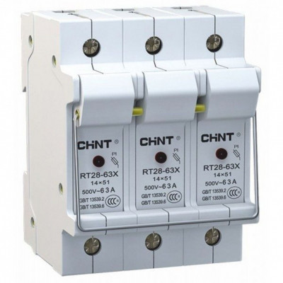 Chint Держатель плавких вставок с индикацией RT28-63X 14х51 3П (R), 520517