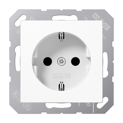 Штепсельная розетка SCHUKO 16A 250V~ с защитой от детей; термопласт; белая, A1520BFKIWW