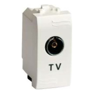 ДКС TV розетка с согласующим сопротивлением (универсальная), белая, 1мод., 76721B