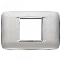 Vimar Накладка с закруглениями для 2 модулей центрально серебро матовое, 20682.C13